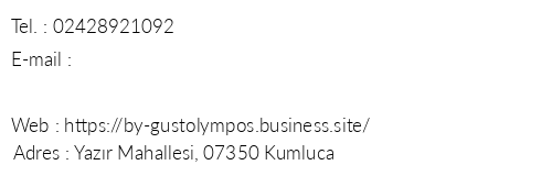 By Gustolympos telefon numaralar, faks, e-mail, posta adresi ve iletiim bilgileri